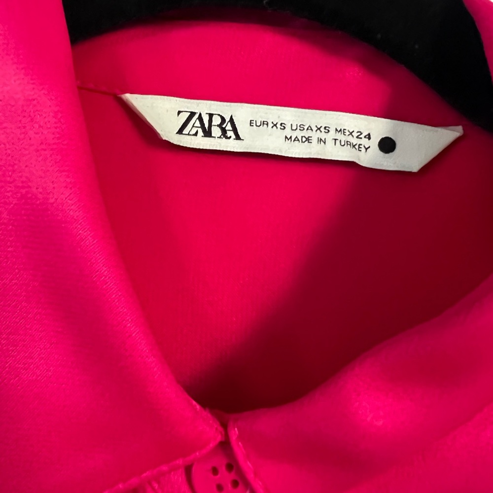 Zara Fuchsia Satin Blouse